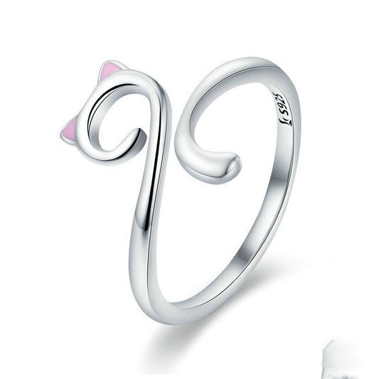 Cat Love Silver Ring