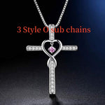 Christian Cross Birthstone Crystal Pendant