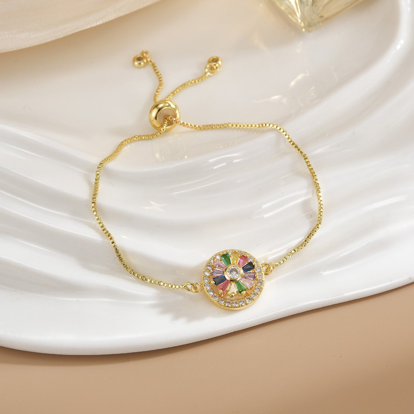 Simple Rotatable copper Gold-plated Bracelet