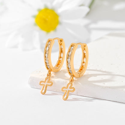 Ornament Cross Earrings