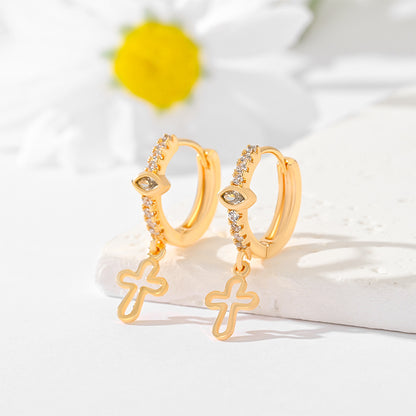 Ornament Cross Earrings