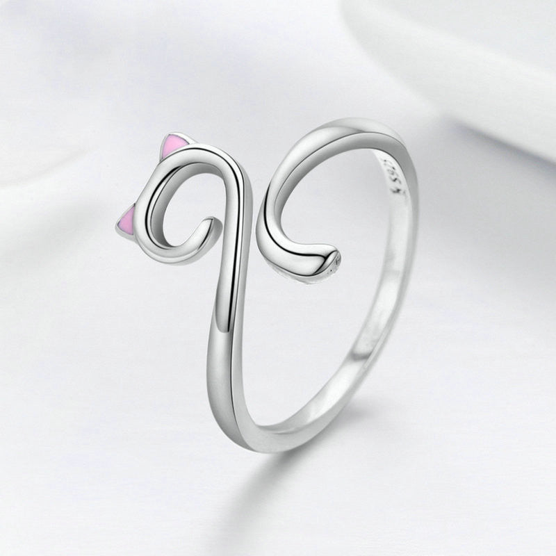 Cat Love Silver Ring