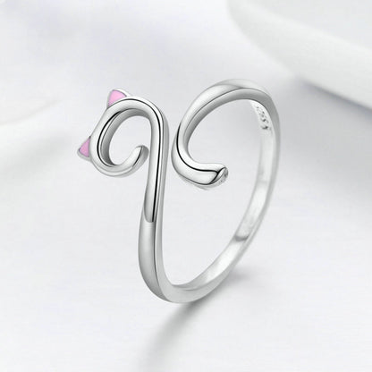 Cat Love Silver Ring