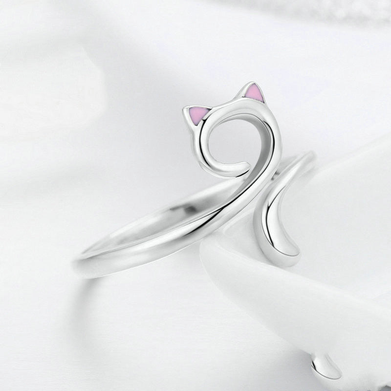 Cat Love Silver Ring