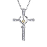Christian Cross Birthstone Crystal Pendant