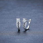 Individual Single Row Hollow Zircon Earrings