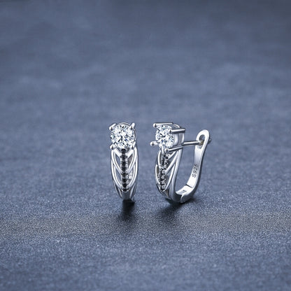 Individual Single Row Hollow Zircon Earrings