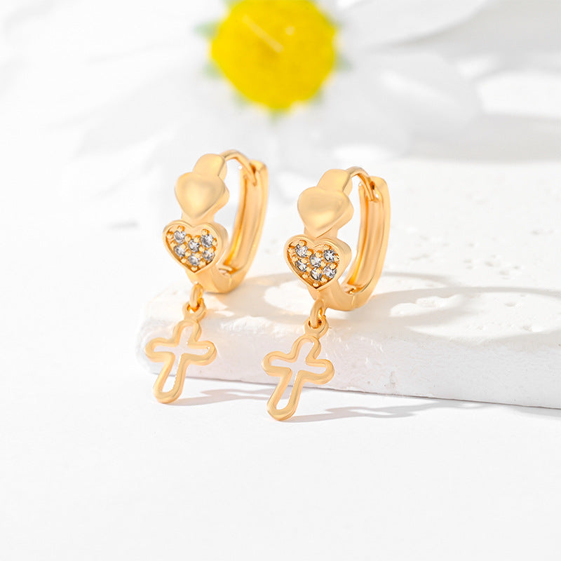 Ornament Cross Earrings