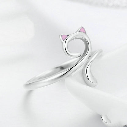 Cat Love Silver Ring
