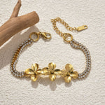 Gold Plated Stainless Steel Flower Bracelet