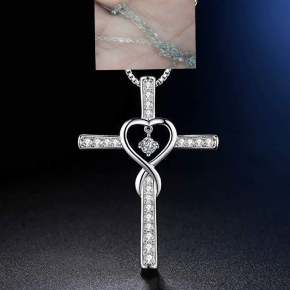 Christian Cross Birthstone Crystal Pendant
