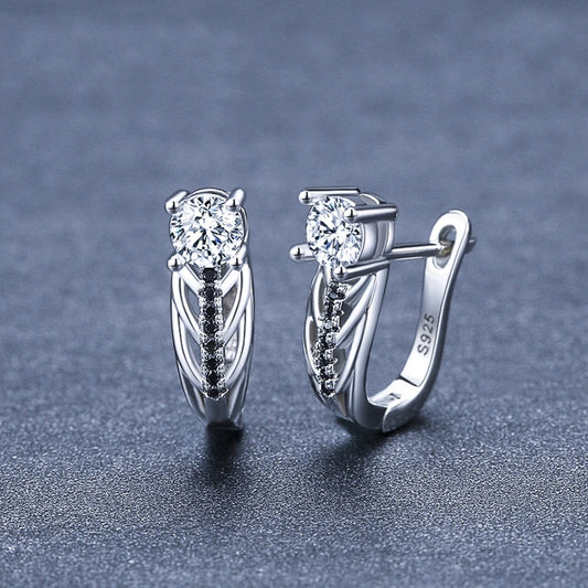 Individual Single Row Hollow Zircon Earrings