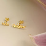 Mom Daughter Letter Earrings