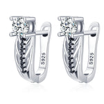 Individual Single Row Hollow Zircon Earrings