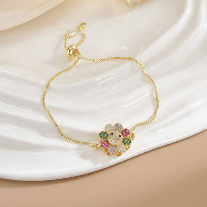 Simple Rotatable copper Gold-plated Bracelet