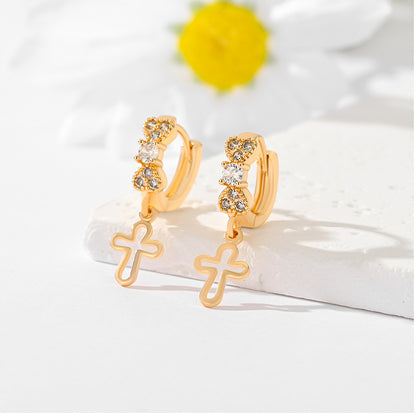 Ornament Cross Earrings