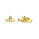 Mom Daughter Letter Earrings