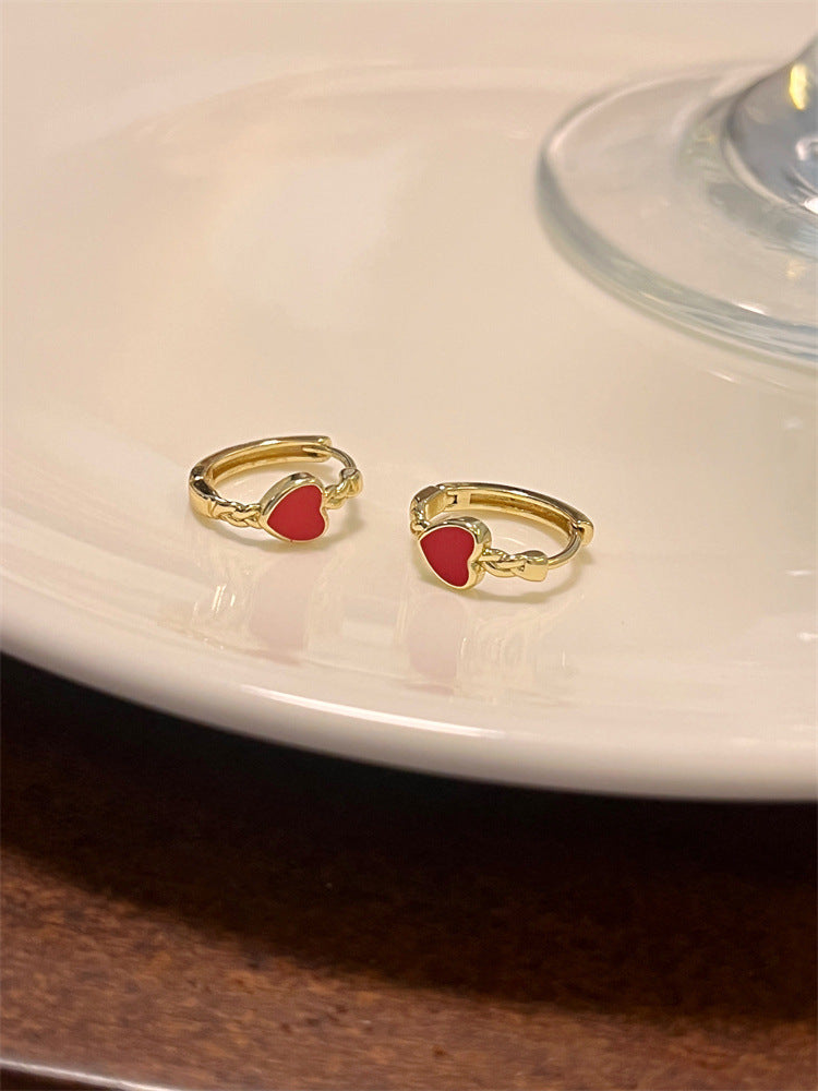 Black Love Heart Earrings