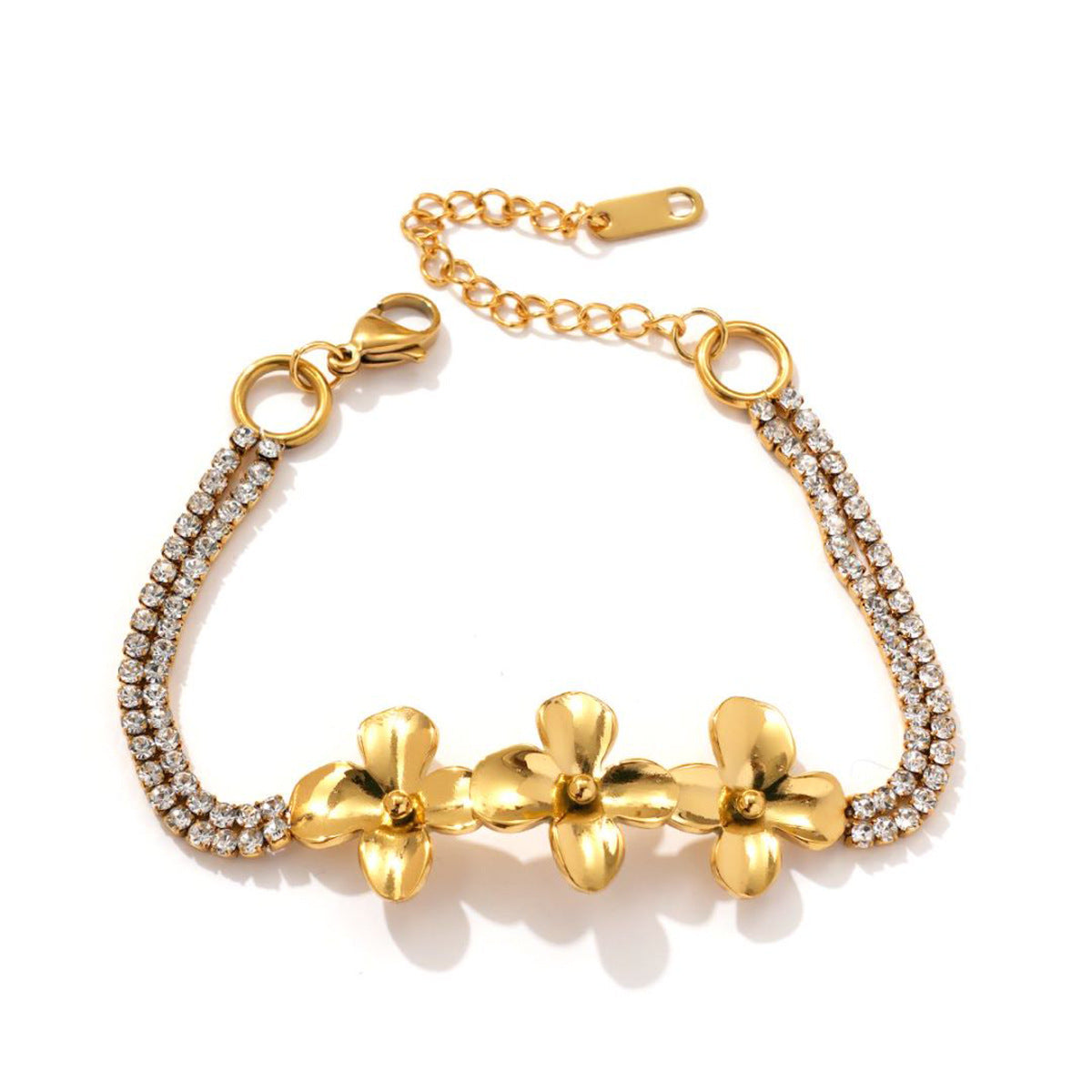 Gold Plated Stainless Steel Flower Bracelet