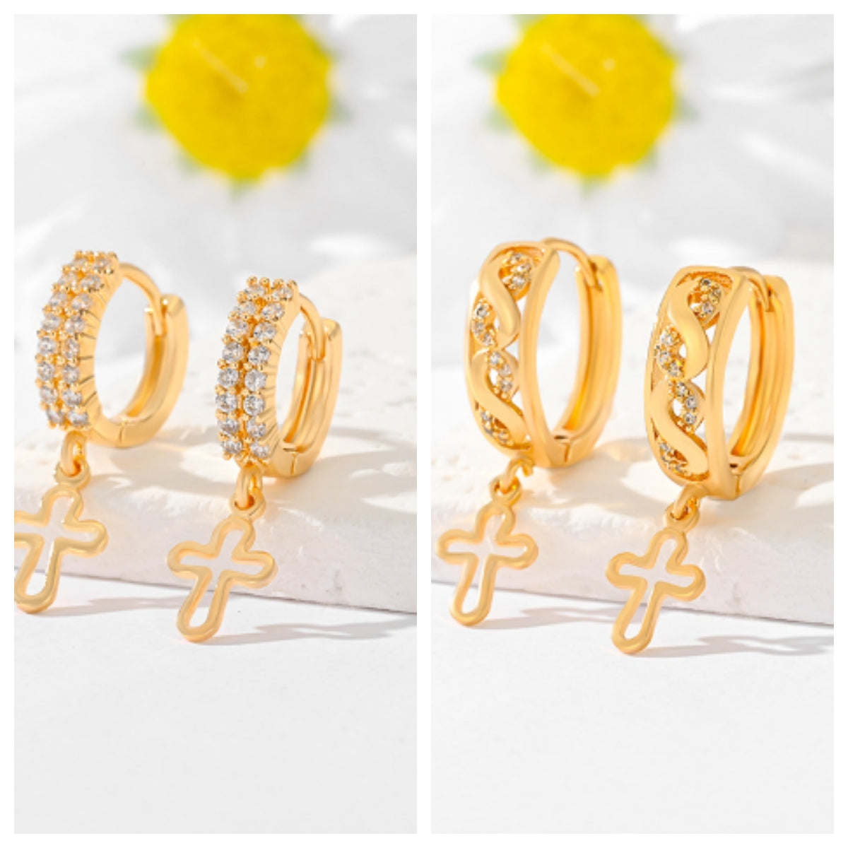 Ornament Cross Earrings