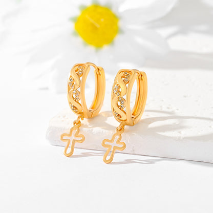 Ornament Cross Earrings