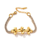Gold Plated Stainless Steel Flower Bracelet