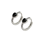 Black Love Heart Earrings