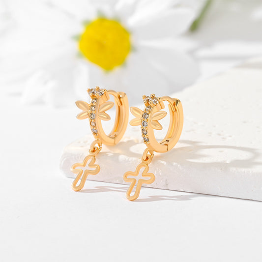 Ornament Cross Earrings