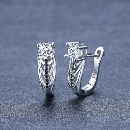 Individual Single Row Hollow Zircon Earrings